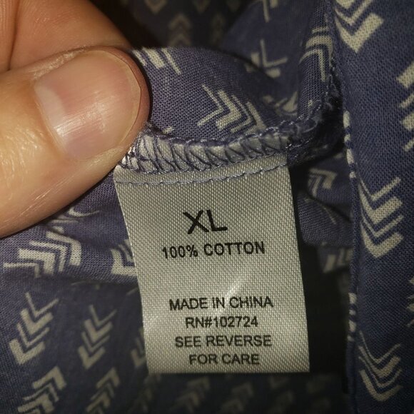 Hester & Orchard Womens Button Collar Blouse Size XL Roll Tab Sleeves Chambray - Picture 3 of 7